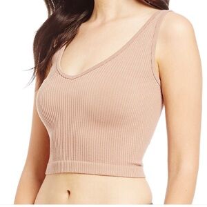 Free People Ribbed V-Neck Cropped Top